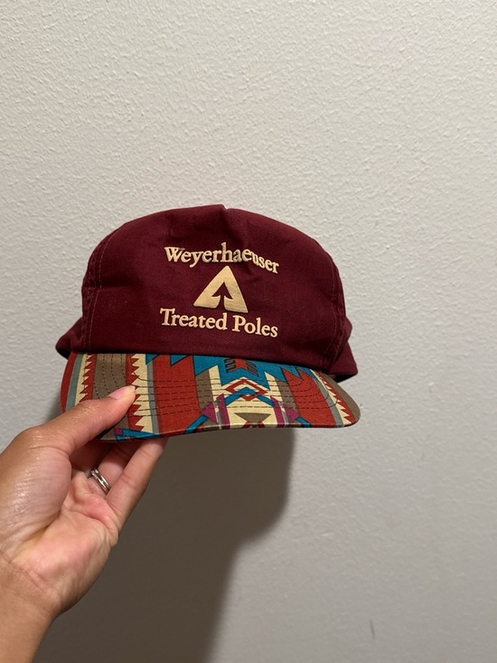 Weyerhaeuser Treated Poles Embroidered Maroon Hat with Aztec Brim